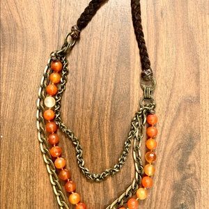 Metal and bead boho chic necklace